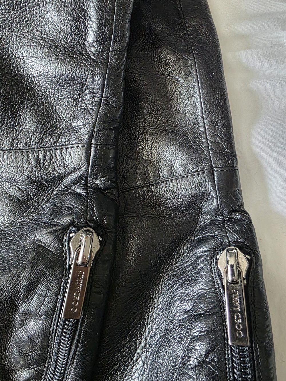 Jimmy Choo Women's Black Over-the-Knee Leather High-Heel Boots Sz 38 - Picture 5 of 7